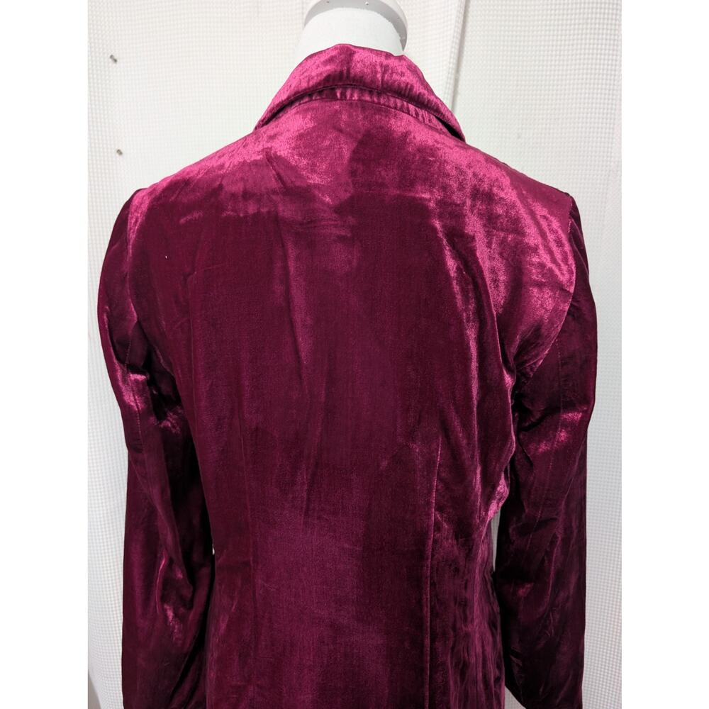 ANTHROPOLOGIE! RUBY RED CRUSHED VELVET, DECONSTRUCTED JACKET, BLAZER! SZ 6 - Picture 7 of 12